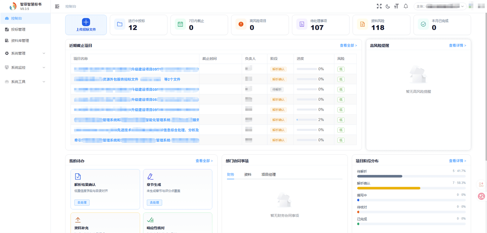 投标项目总览